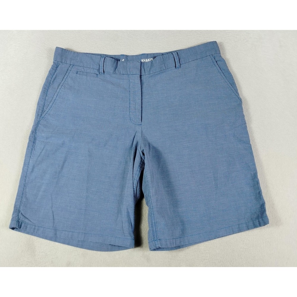 Khakis By Gap Shorts Womens 12 Blue Boyfriend Roll-Up Twill Chino Summer Casual